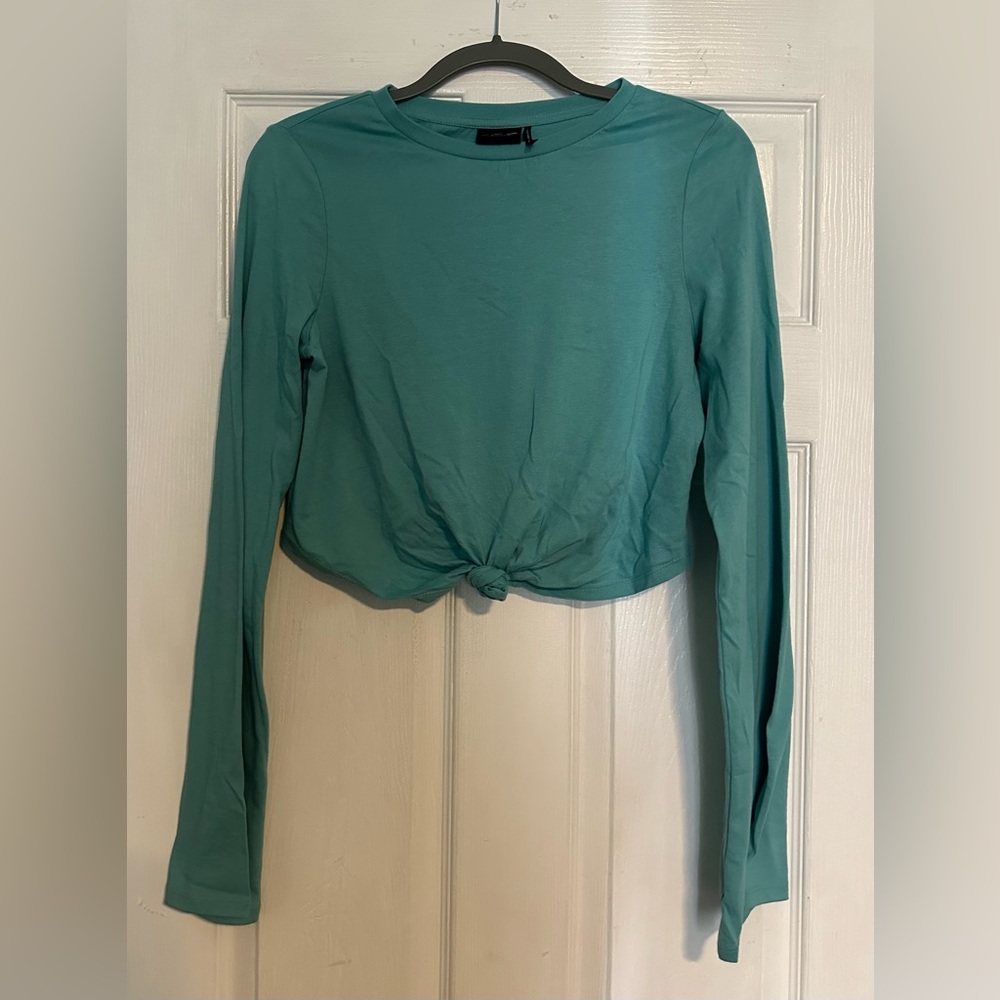 Urban Outfitters- “out from under” tshirt green/blue cropped top medium